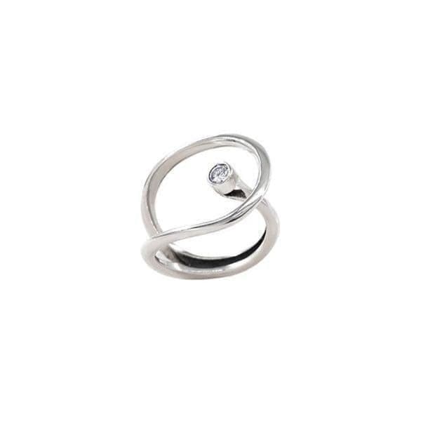 The Innovation Statement Ring adjustable in 925 and cubic zirconia - Thumbnail 3