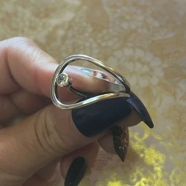 The Innovation Statement Ring adjustable in 925 and cubic zirconia - Thumbnail 7