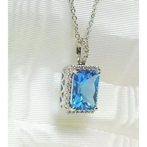 The Maritime Aquamarine pendant necklace in 925 silver - Thumbnail 2