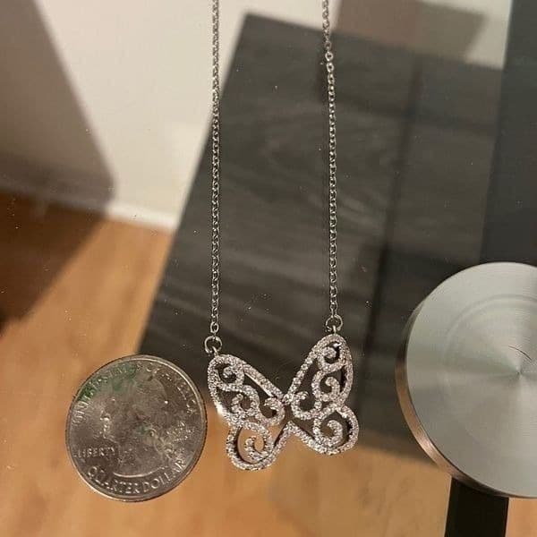 The Brilliant Butterfly pendant necklace in 925 silver and cubic zirconia - Thumbnail 6