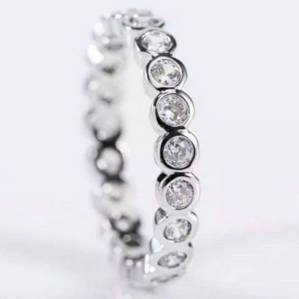The Brilliant Bezel eternity band with zircon in Sterling Silver sz 8 - Thumbnail 6