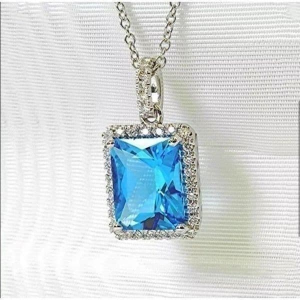 The Maritime Aquamarine pendant necklace in 925 silver - Image 1