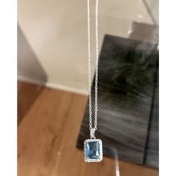 The Maritime Aquamarine pendant necklace in 925 silver - Thumbnail 3