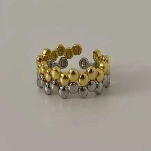 The Matrix Ring in 925 & triple gold plated adjustable - Thumbnail 3