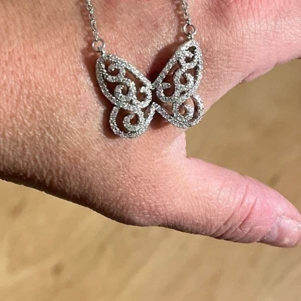 The Brilliant Butterfly pendant necklace in 925 silver and cubic zirconia - Thumbnail 7