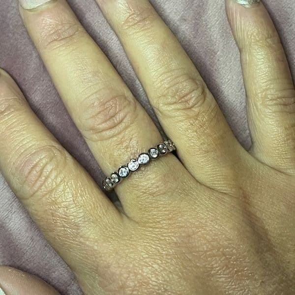 The Brilliant Bezel eternity band with zircon in Sterling Silver sz 8 - Thumbnail 3
