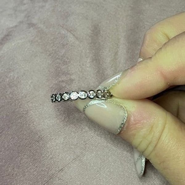 The Brilliant Bezel eternity band with zircon in Sterling Silver sz 8 - Thumbnail 5