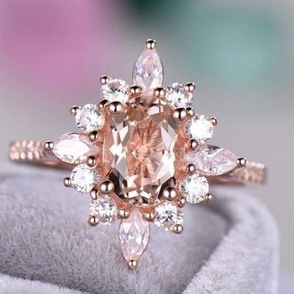 The Elizabeth gold filled white sapphire ring 6 - Image 1