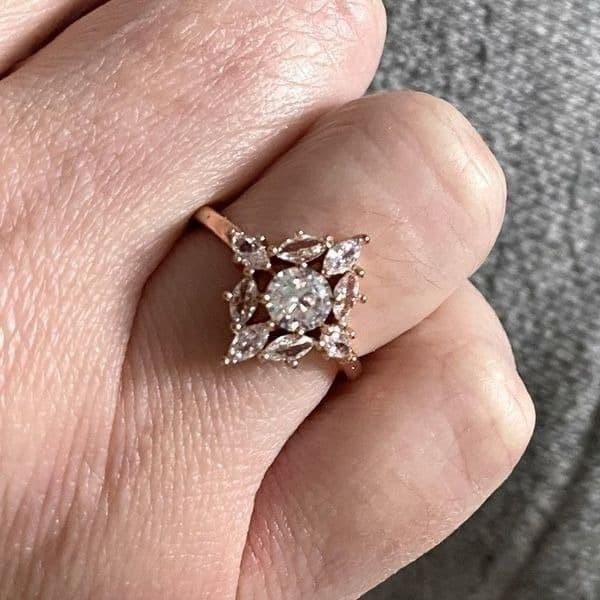The Elizabeth gold filled white sapphire ring 6 - Thumbnail 7