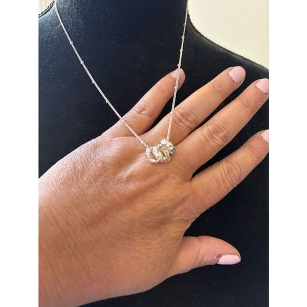The triple chic pendant necklace in 925 silver and lab created stones. - Thumbnail 5