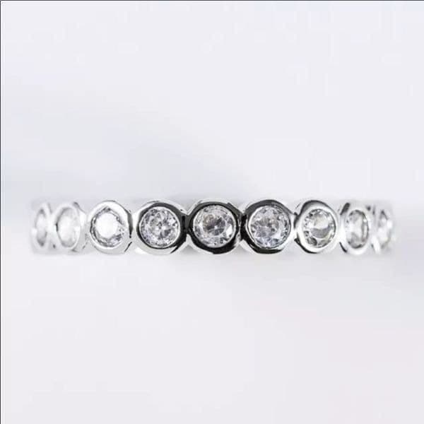 The Brilliant Bezel eternity band with zircon in Sterling Silver sz 8 - Thumbnail 4