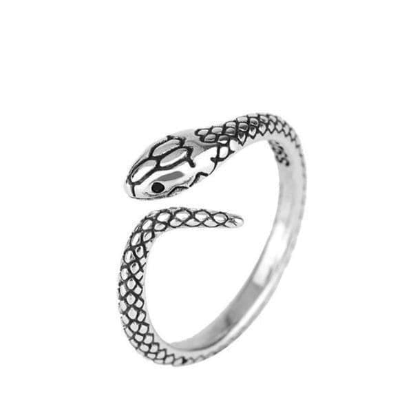 The Mini Serpent Ring adjustable in antiqued 925 silver - Thumbnail 4