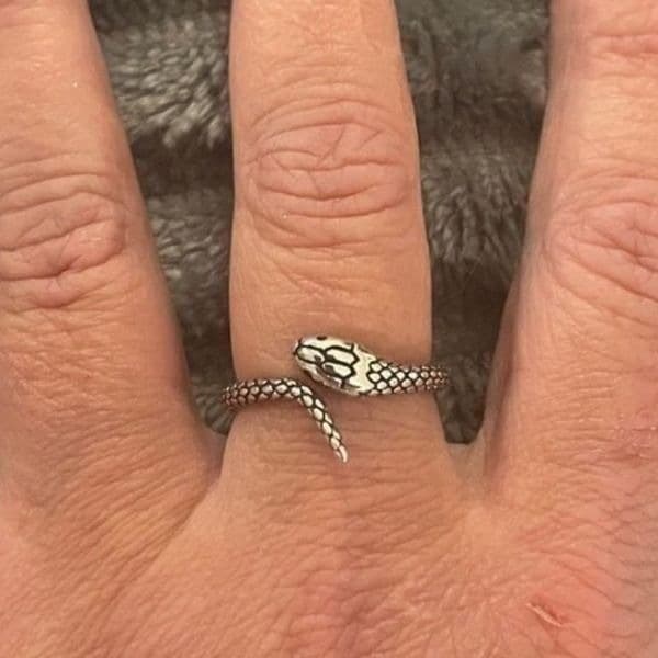 The Mini Serpent Ring adjustable in antiqued 925 silver - Thumbnail 5