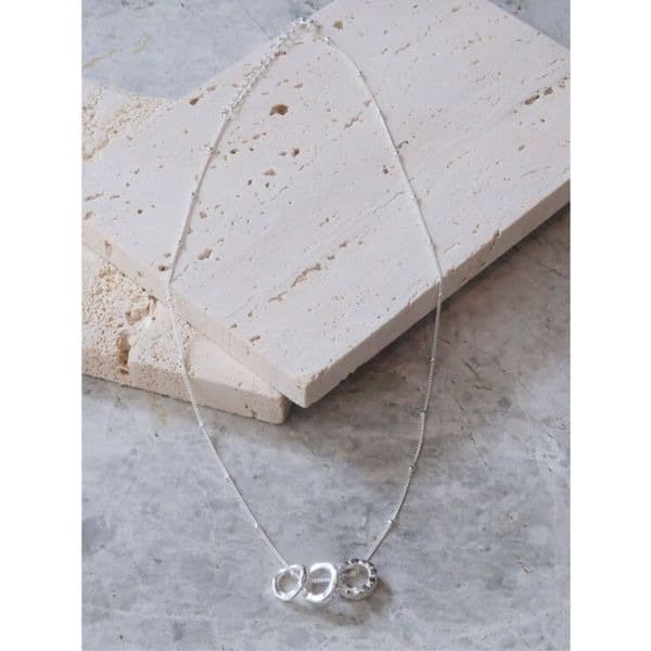 The triple chic pendant necklace in 925 silver and lab created stones. - Thumbnail 2