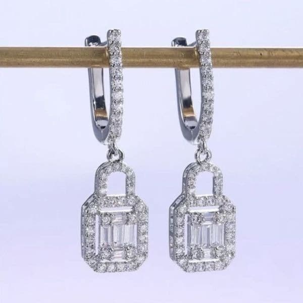 The Gatsby Earring drop in silver & zirconium drop earrings - Thumbnail 5