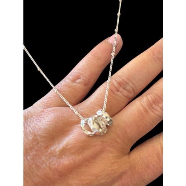 The triple chic pendant necklace in 925 silver and lab created stones. - Thumbnail 4