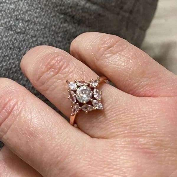 The Elizabeth gold filled white sapphire ring 6 - Thumbnail 3