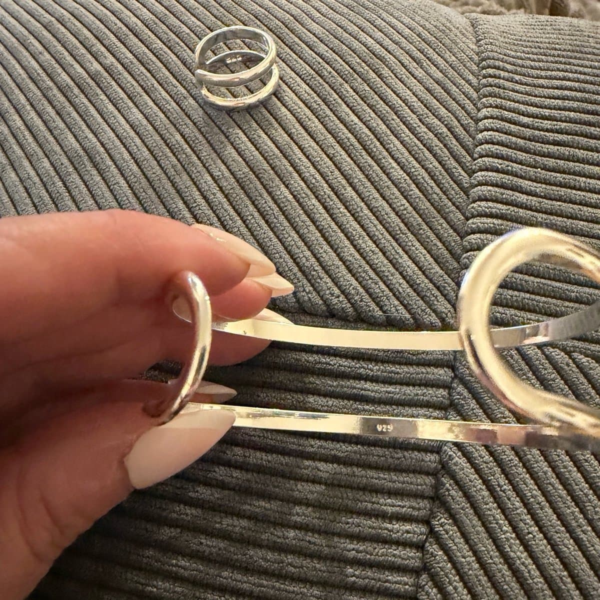 The Double Duo Sterling Silver ring and Bracelet set 2pc set - Thumbnail 4