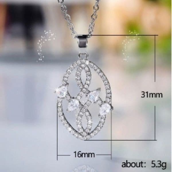 The Museum Abstract Necklace in cubic zirconia & 925 - Thumbnail 3