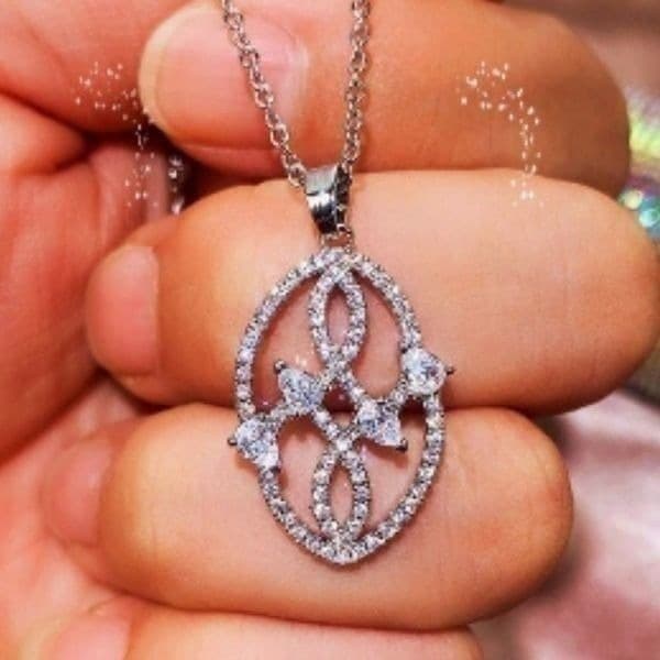 The Museum Abstract Necklace in cubic zirconia & 925 - Thumbnail 5