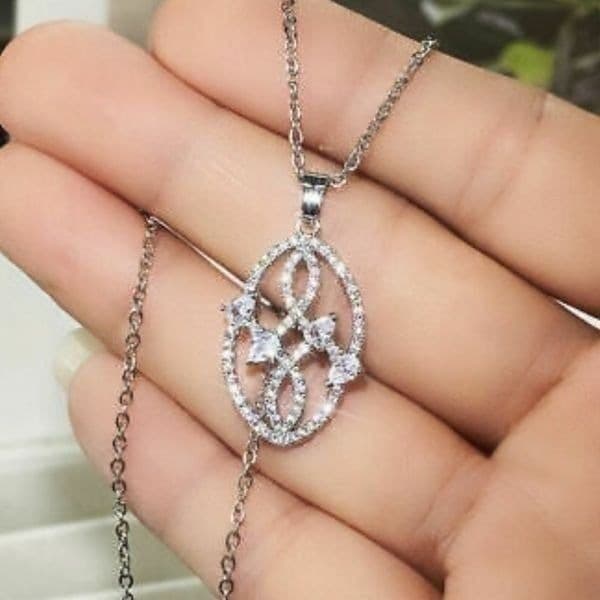 The Museum Abstract Necklace in cubic zirconia & 925 - Thumbnail 2