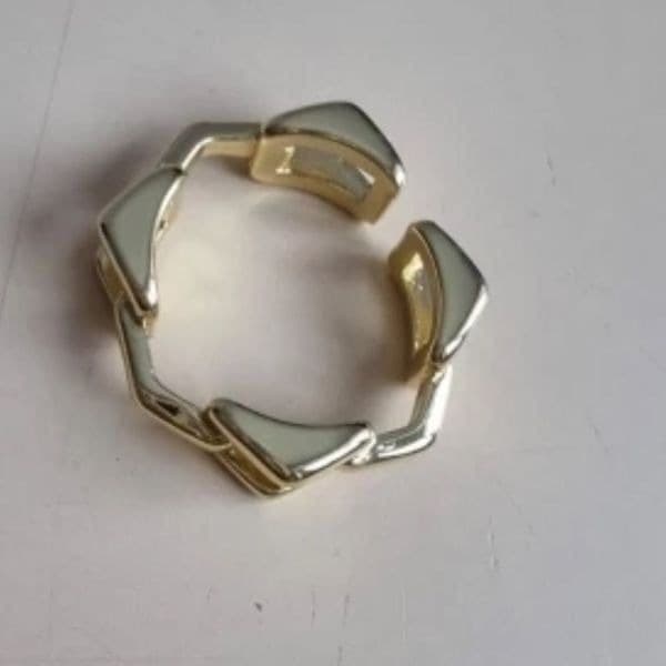 The 3D Geo Ring in 18k gold 925 adjustable links - Thumbnail 9