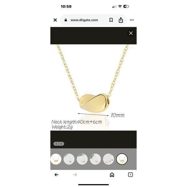 The Inverted Bean charm necklace in 925 silver. - Thumbnail 6