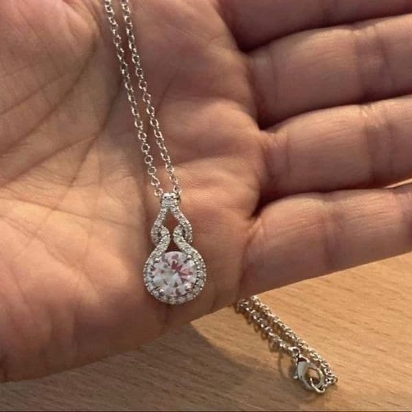 The Cathedral diamond estate inspired 925 silver Pendant necklace - Thumbnail 3