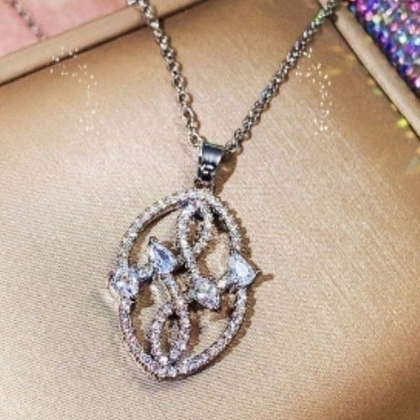The Museum Abstract Necklace in cubic zirconia & 925 - Thumbnail 4