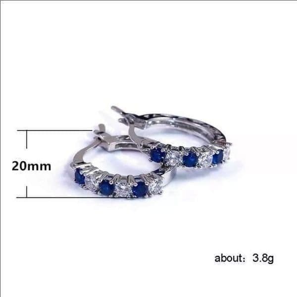 The Classic Bestselling 925 Silver Emerald& White Sapphire hoop earrin - Thumbnail 3