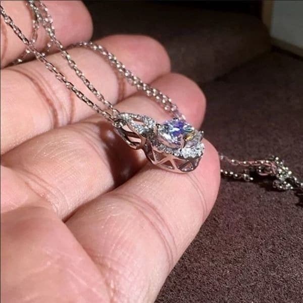 The Cathedral diamond estate inspired 925 silver Pendant necklace - Thumbnail 11