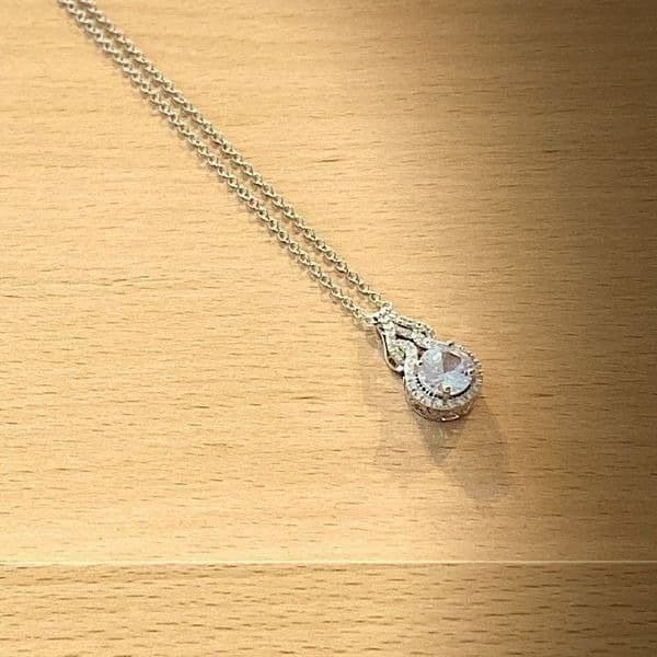 The Cathedral diamond estate inspired 925 silver Pendant necklace - Thumbnail 8