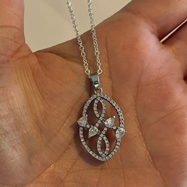The Museum Abstract Necklace in cubic zirconia & 925 - Thumbnail 6