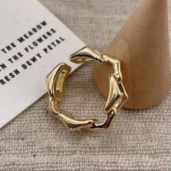 The 3D Geo Ring in 18k gold 925 adjustable links - Thumbnail 4