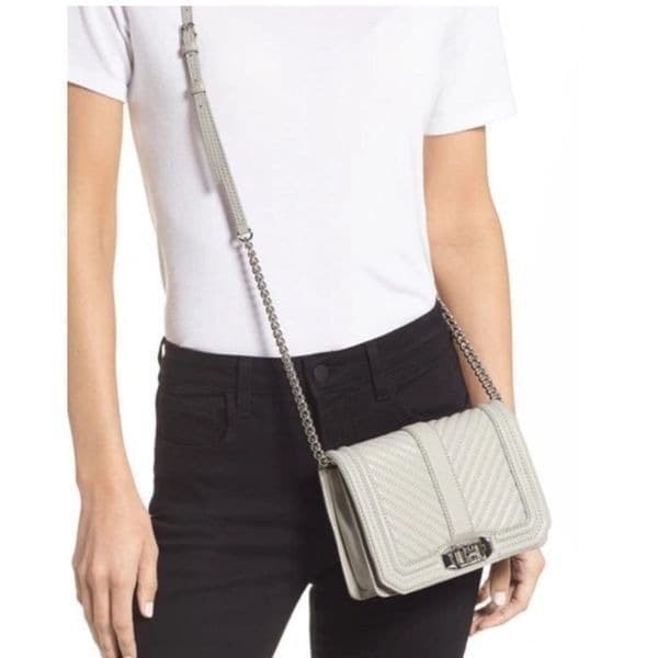 Rebecca Minkoff Small Love Leather neutral colored crossbody Bag - Image 1
