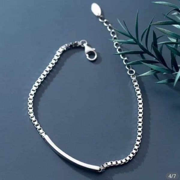 The Basic Bar Bracelet in sterling silver. - Thumbnail 5