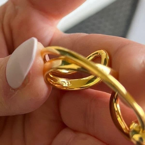 The Extra Abstract statement geometric ring in yellow gold plating over Silver - Thumbnail 6