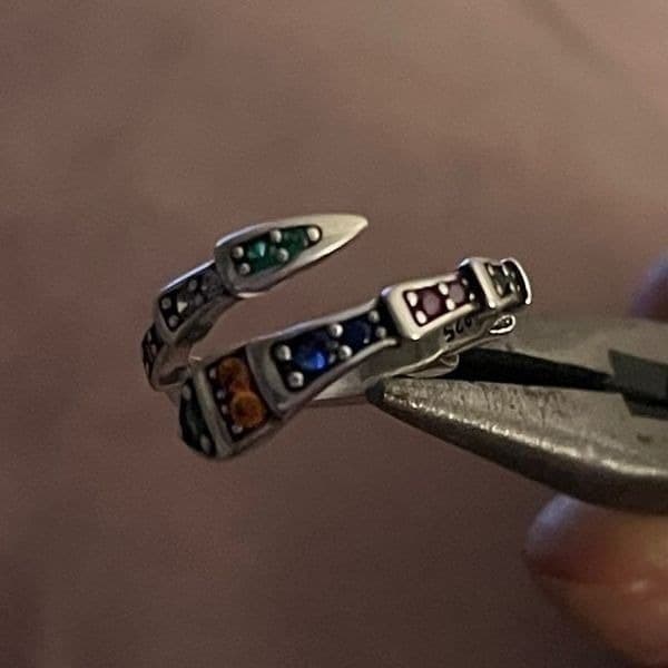 The Multi-Colored Serpent Ring in 925 silver - Thumbnail 7