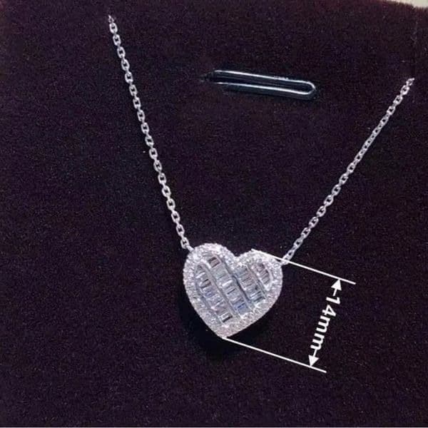 The Romantic Heart Pendant Necklace in 925 and cubic zirconia - Thumbnail 2
