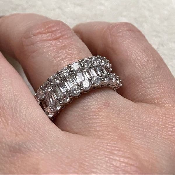 TheMistress Classic 925 Silver White Sapphire band ring - Thumbnail 4