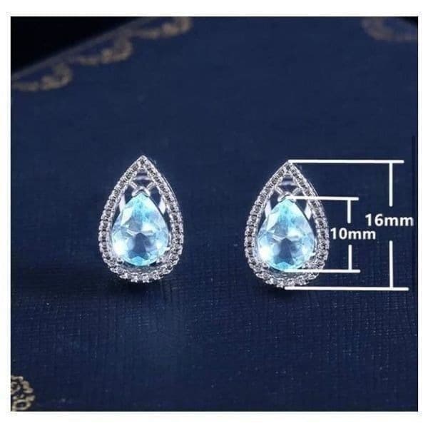 The Don’t Cry For Me Tear Drop estate inspired zirconium/topaz earrings - Thumbnail 3