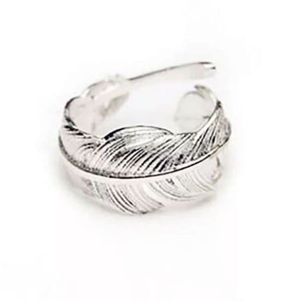 The Flirty Feather adjustable sterling silver ring. - Thumbnail 4