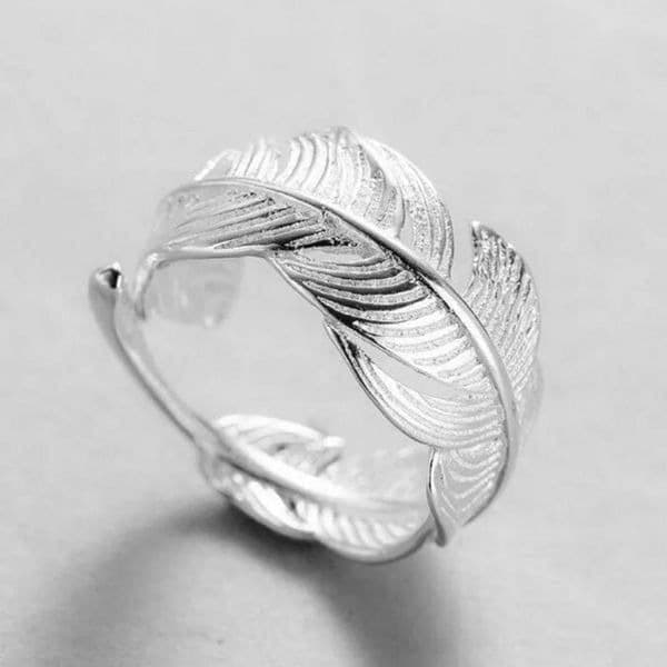 The Flirty Feather adjustable sterling silver ring. - Thumbnail 7