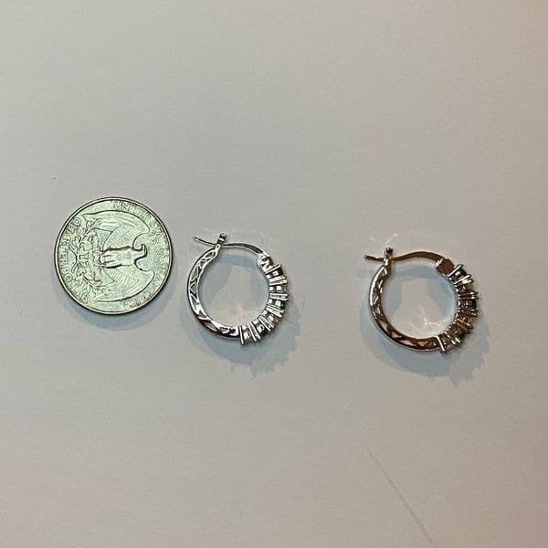The Classic Bestselling 925 Silver Emerald hoops - Thumbnail 9