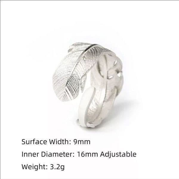 The Flirty Feather adjustable sterling silver ring. - Thumbnail 5