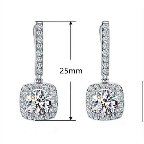 The Bling 925 Silver Drop White Sapphire Earrings - Thumbnail 5