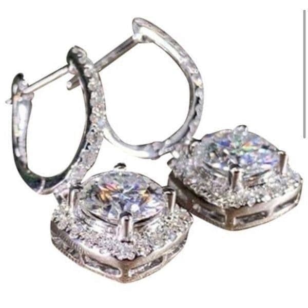 The Bling 925 Silver Drop White Sapphire Earrings - Thumbnail 2