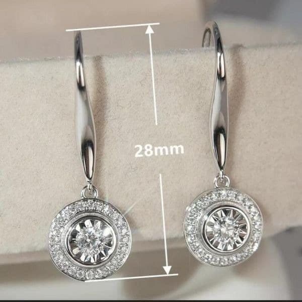 The Dazzling Diamond Dish Drop 925 Silver earrings - Thumbnail 4