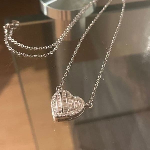 The Romantic Heart Pendant Necklace in 925 and cubic zirconia - Thumbnail 6