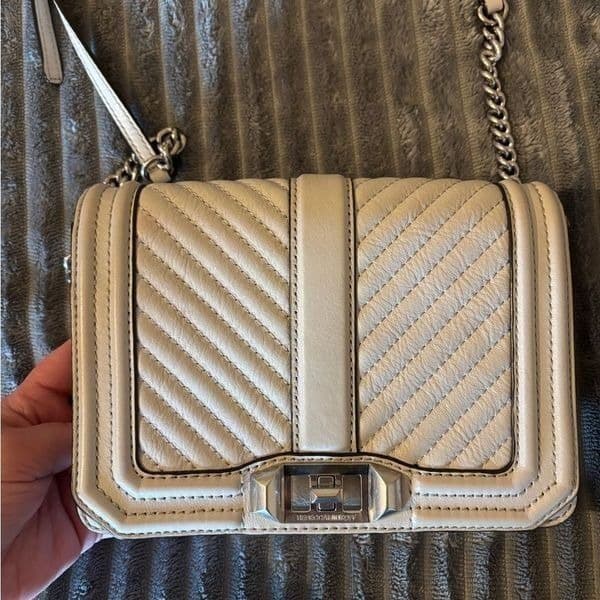 Rebecca Minkoff Small Love Leather neutral colored crossbody Bag - Thumbnail 2